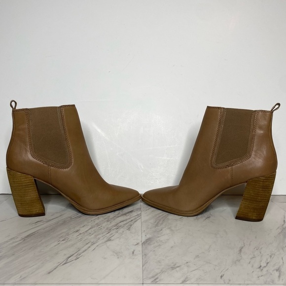 Vince Camuto Ratony Tan Leather Heeled Bootie 10M - Picture 5 of 15